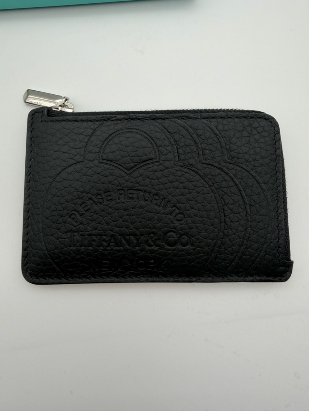 Tiffany & Co New RTT ZIP CARD CASE black Taurillon leather